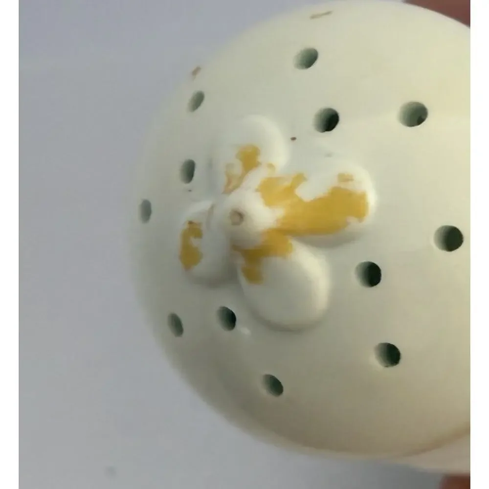 Vintage Milk Glass Salt Pepper Shaker FLOWER POWER Avon 1970's